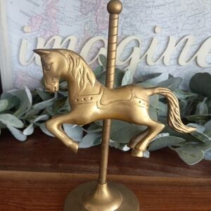 Gold Carousel Horse Table Accent